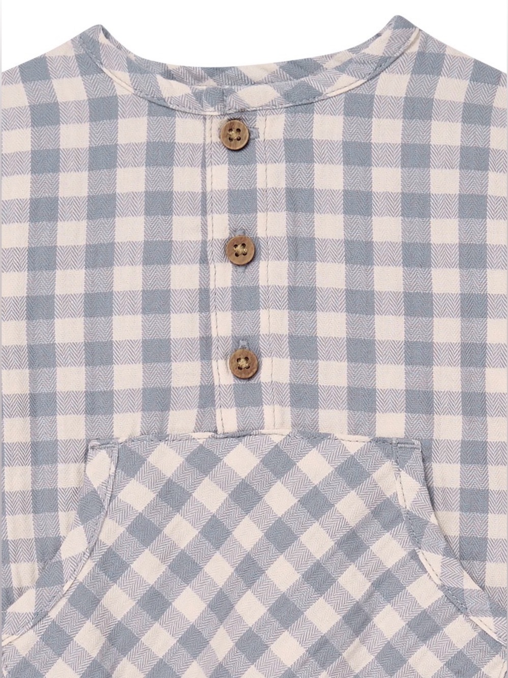 Modern Moments Boys 18M Gray Cream Cotton Henley Romper Boho Preppy Cottagecore - Picture 4 of 16